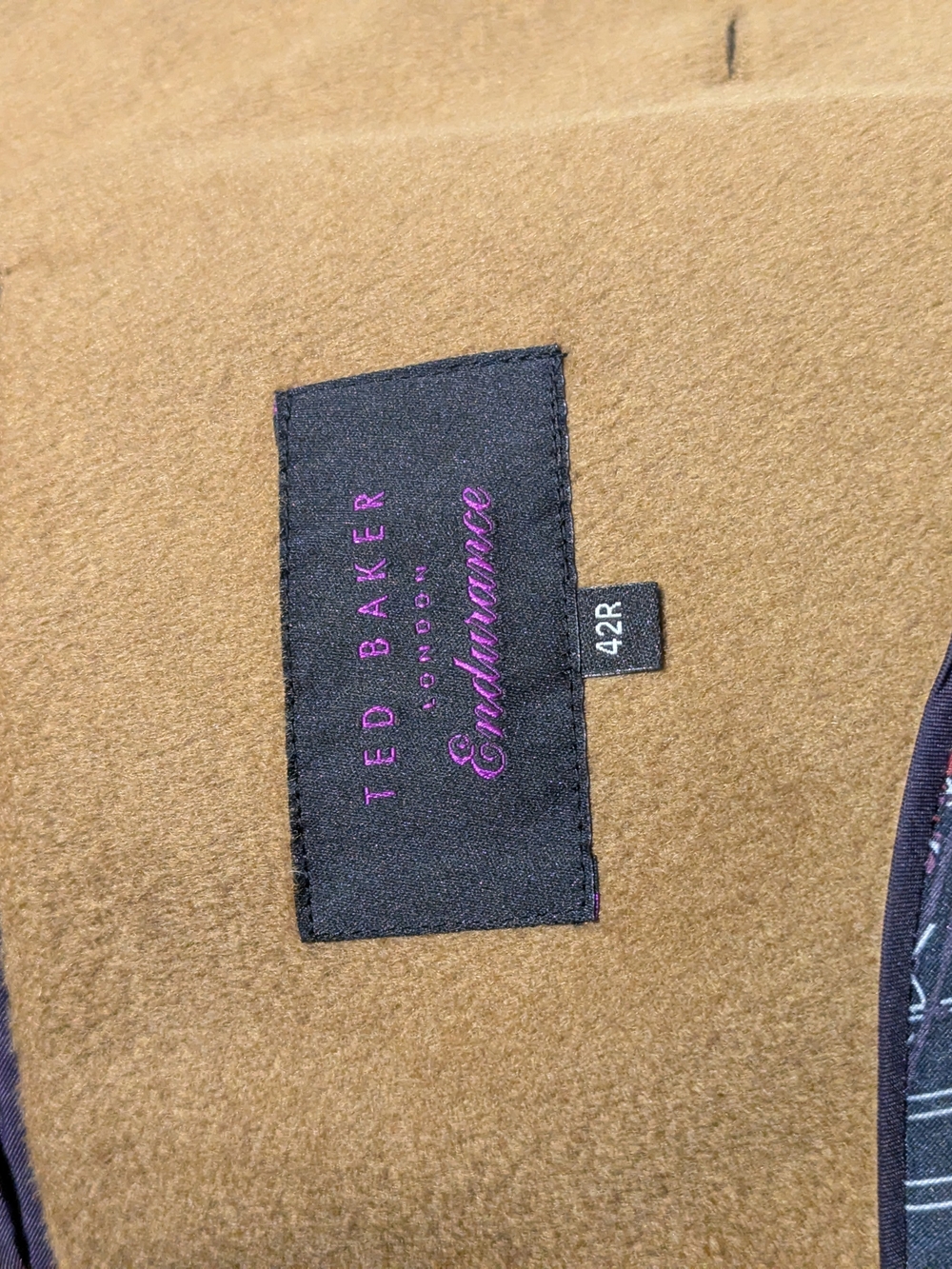 Ted Baker Men's Camel Brown Wool Pea Coat - Picture 4 of 6